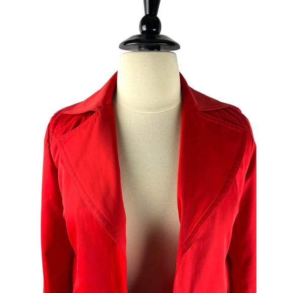 Michael, Michael Kors Red Hooded Trench Jacket, Women's Size Medium - Picture 8 of 16